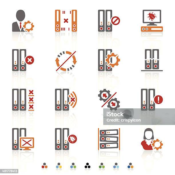 Serversymbole Stock Vektor Art und mehr Bilder von Funktionsuntüchtig - Funktionsuntüchtig, Zahnrad, Zerbrechen