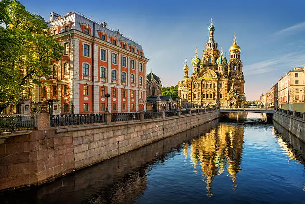 Photo of The Cathedral of Our Savior on Spilled Blood with reflection
