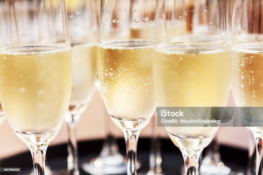 champagne glasses 2015 Stock Photo