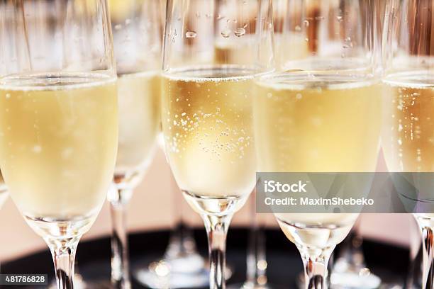 Champagne Glasses Stock Photo - Download Image Now - 2015, Arrangement, Banquet