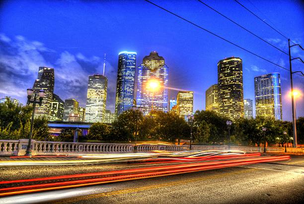 istock Artistic photo of Houston skyline at night 481787918
