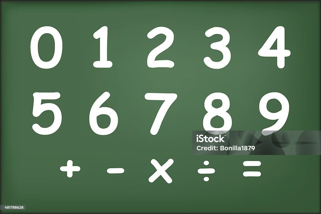 Numbers And Math Numbers And Mathematical Operations On Blackboard Vector Stock ...