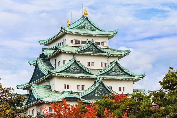 Nagoya, Japan - November 21 2013: Nagoya Castle was built by Ieyasu Tokugawa between 1610 - 1612, burnt down in WWII and reconstructed in 1957