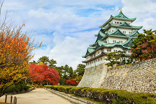 Nagoya, Japan - November 21 2013: Nagoya Castle was built by Ieyasu Tokugawa between 1610 - 1612, burnt down in WWII and reconstructed in 1957