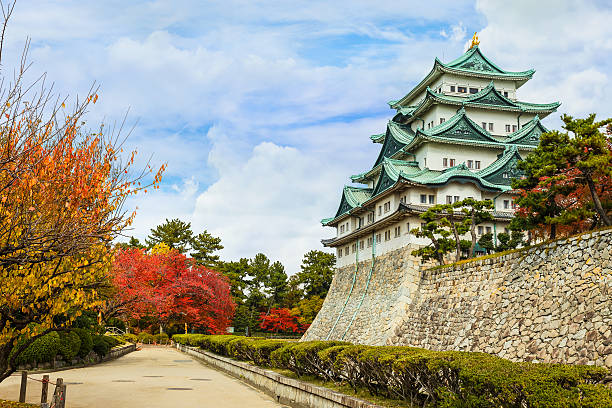 Nagoya castle in Autumn stock photo