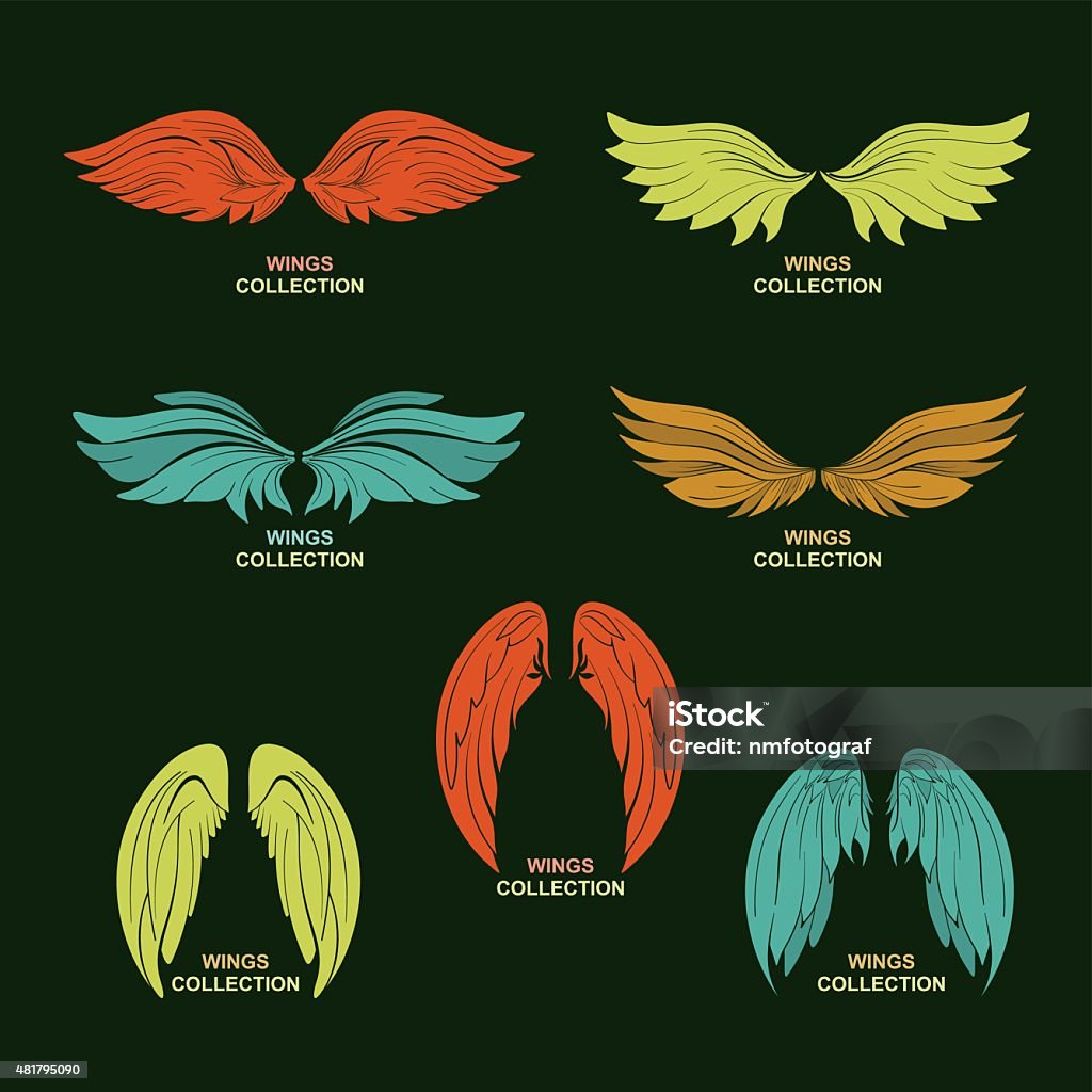 Fun Wing Designs Wing Set Stylized Wings Stock Illustration - Download Image Now - 2015 ...