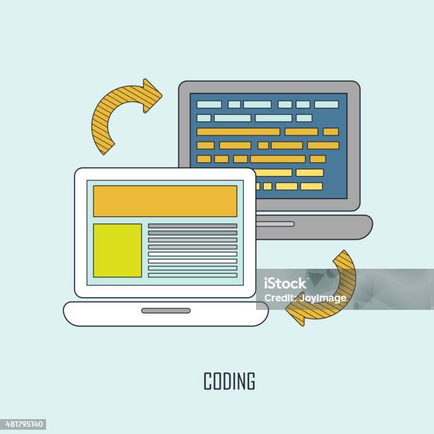 Coding Ipage Web Page Coding And Programming Stock Illustration - Download Image Now ...