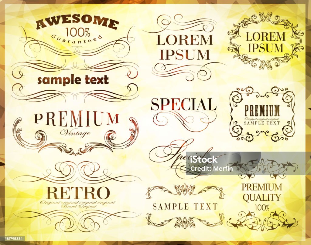 Callegraph Design Calligraphic Design Elements Stock Illustration - Download Image Now ...