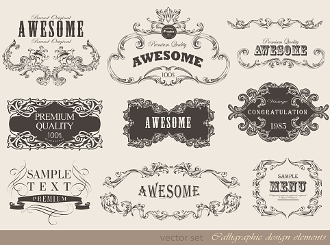 Cal Graf Design Calligraphic Design Elements Stock Illustration - Download Image Now ...