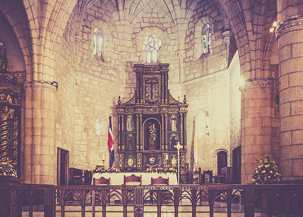 Santo Domingo, Dominican Republic - November 20, 2014: Interior of Santo Domingo cathedral, Dominican Republic
