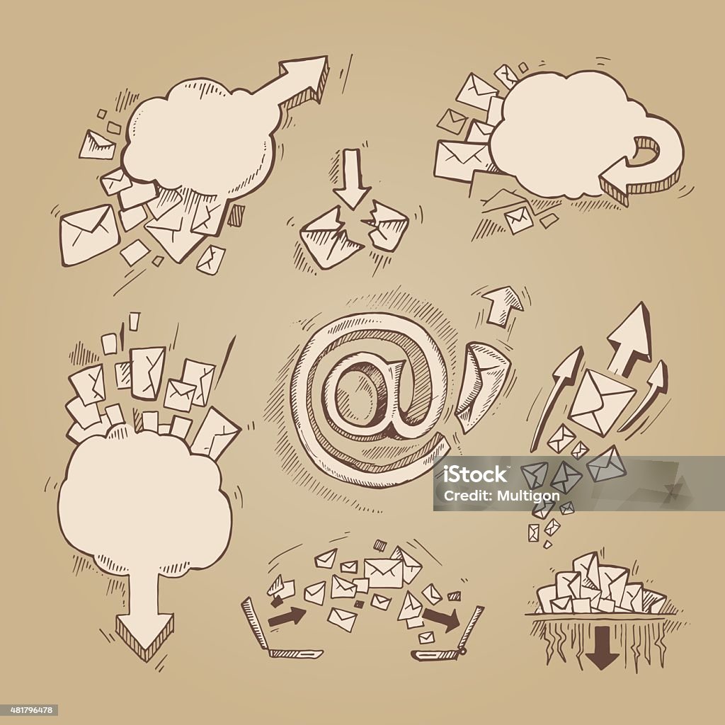 Mail Letters Visual Set With Email Letters Stock Illustration - Download Image Now - 2015 ...