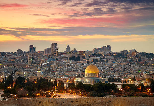 View to Jerusalem old city. Israel stock photo