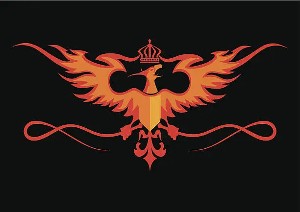 Vector illustration of Heraldic Phoenix