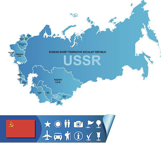 ソ連マップ - 旧ソ連点のイラスト素材／クリップアート素材／マンガ素材／アイコン素材