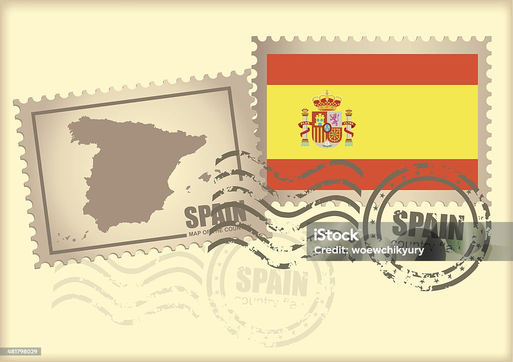 Почтовая марка Испания - Векторная графика Векторная графика роялти-фри