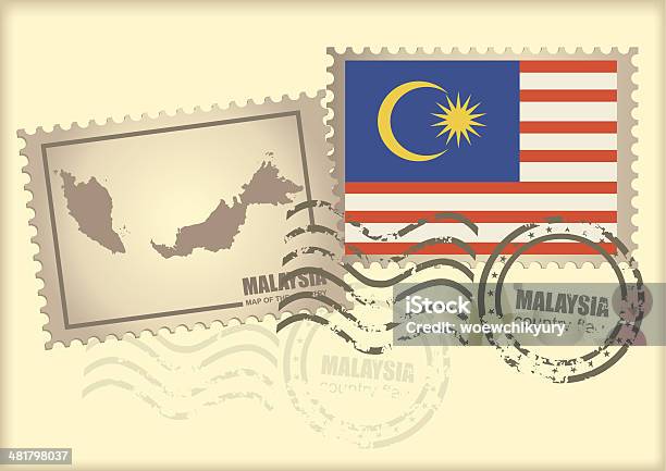 Timbreposte Malaisie Vecteurs libres de droits et plus d'images vectorielles de Malaisie - Malaisie, Timbre-poste, Asie