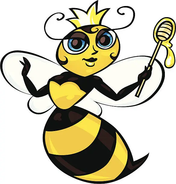 Vector illustration of queen bee