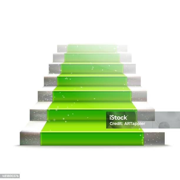 Stone Ladder Graphics Stone Ladder With Green Carpet Stock Illustration - Download Image Now ...