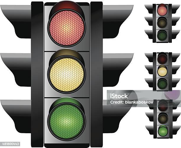 Светофора — стоковая векторная графика и другие изображения на тему Зелёный свет - сигнал светофора - Зелёный свет - сигнал светофора, Безопасность, Вариация