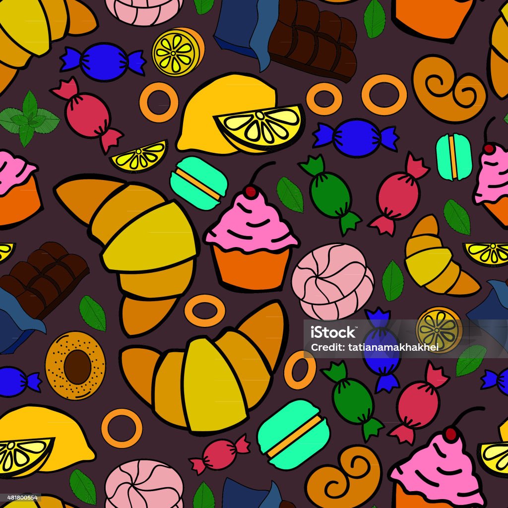 Brown Pattern Sweets Seamless Different Sweets Pattern Assorted Candies On Brown Background ...