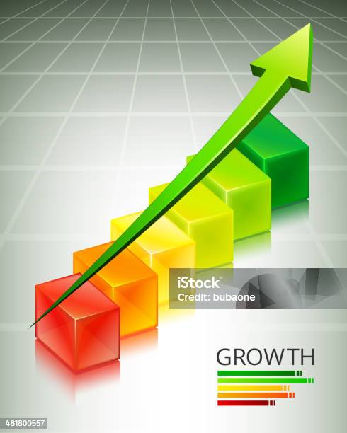 Niestandardowy Koncepcja Biznesowa Wzrostu Kostki - Stockowe grafiki wektorowe i więcej obrazów Biznes - Biznes, Czerwony, Diagram