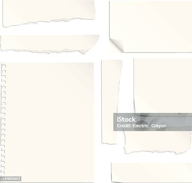 Papier Avec Bends Et Les Déchirures Vecteurs libres de droits et plus d'images vectorielles de Déchiré - Déchiré, Carnet, En papier