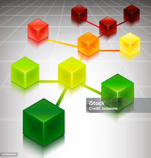 Cubo Del Concetto Di Web Su Sfondo Di Internet - Immagini vettoriali stock e altre immagini di Affari - Affari, Arancione, Cloud computing