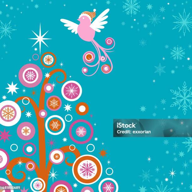 Ilustración de Estrambótca Árbol De Navidad Y Bird y más Vectores Libres de Derechos de Diversión - Diversión, Árbol de navidad, Acurrucado