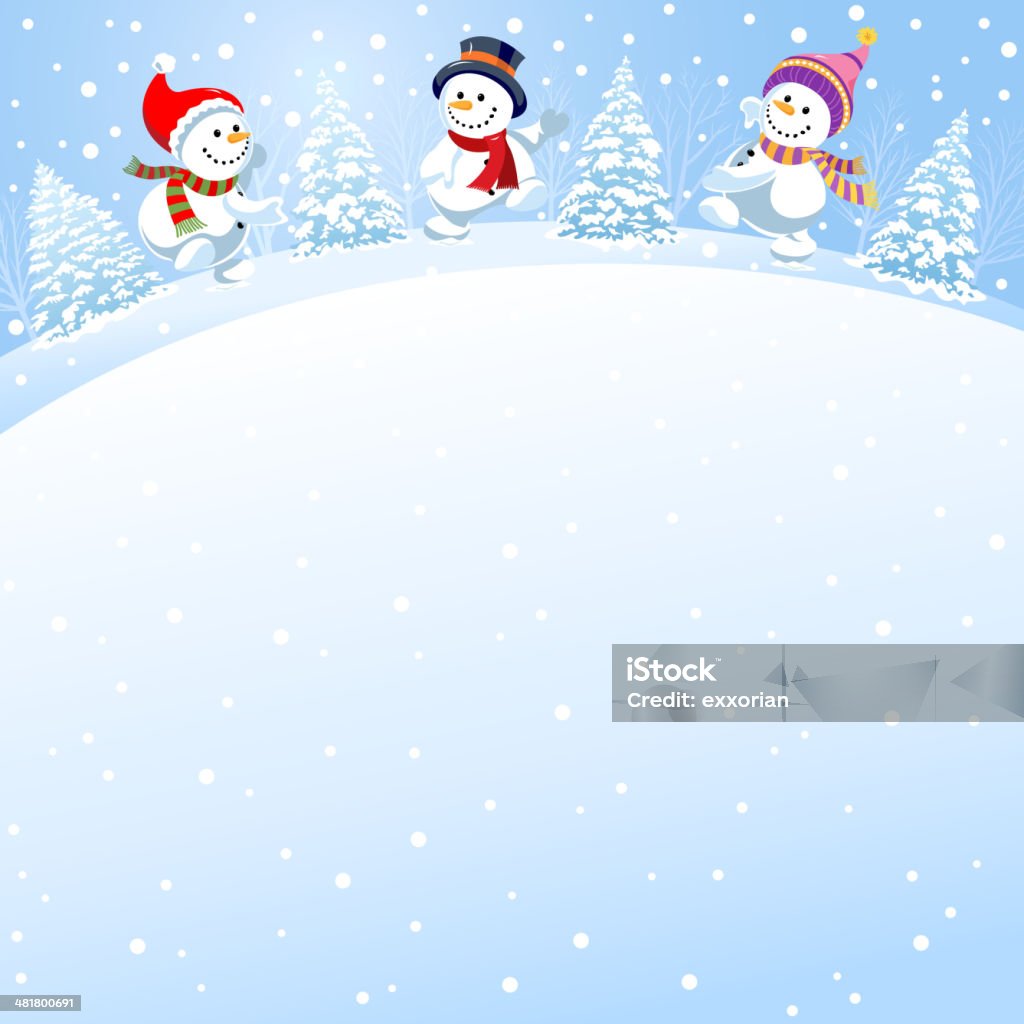 Snowmen Dancing Fun Snowmen dancing fun Backgrounds stock vector