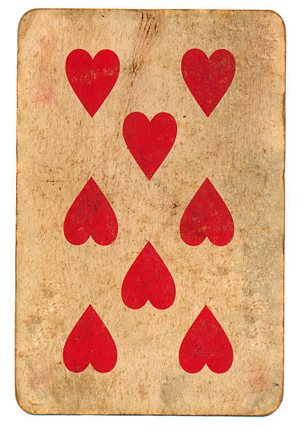 istock old playing card with 8 hearts isolated on white 481801318