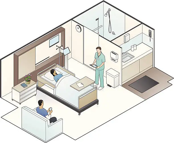 Vector illustration of Hospital Room Illustration