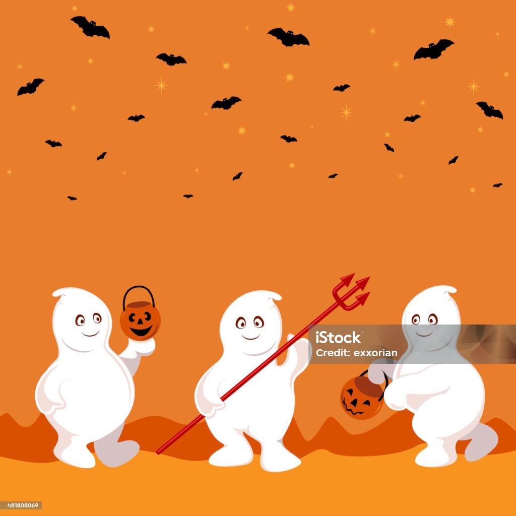 Comemore o Halloween-fantasma - Vetor de Criança royalty-free