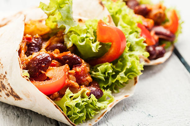 istock Burrito. Tortilla with meat and beans 481808380