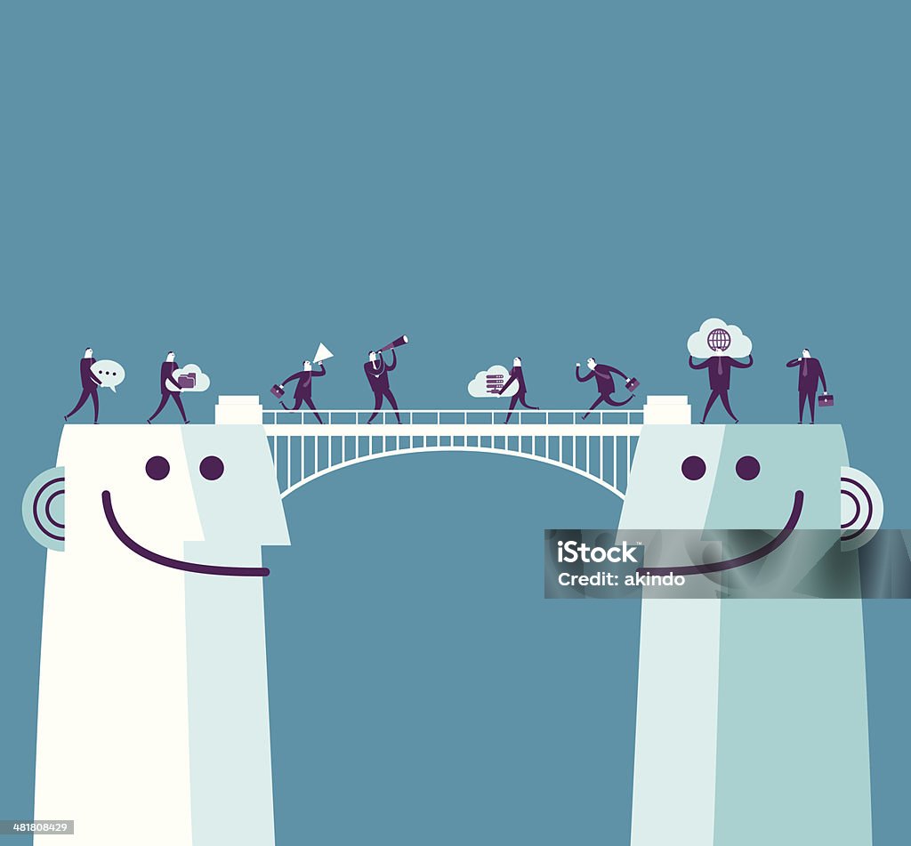 Communication bridge Vector illustration - Communication bridge Mediation stock vector