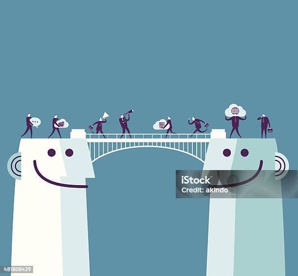 Communication Bridge Stock Illustration - Download Image Now - Mediation, Separation, Internet