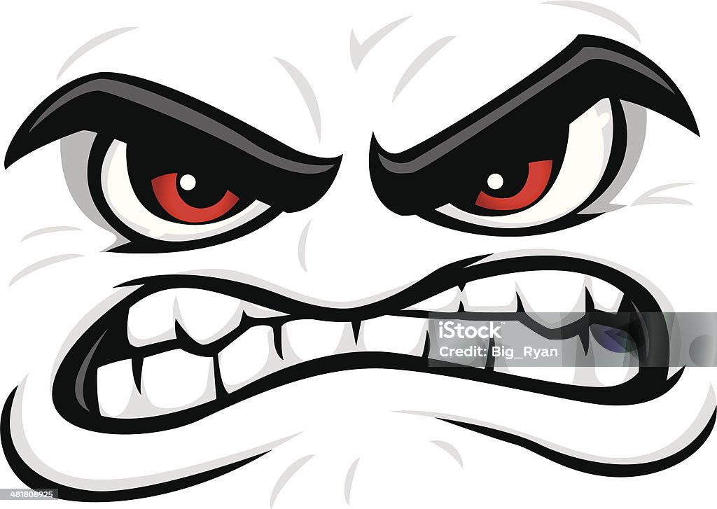angry face angry looking cartoon face looking straight at you Eye stock vector