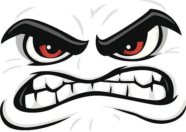 Vector illustration of angry face