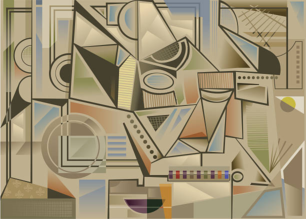 Cubist background An abstract background in a Cubist style, cubist style stock illustrations