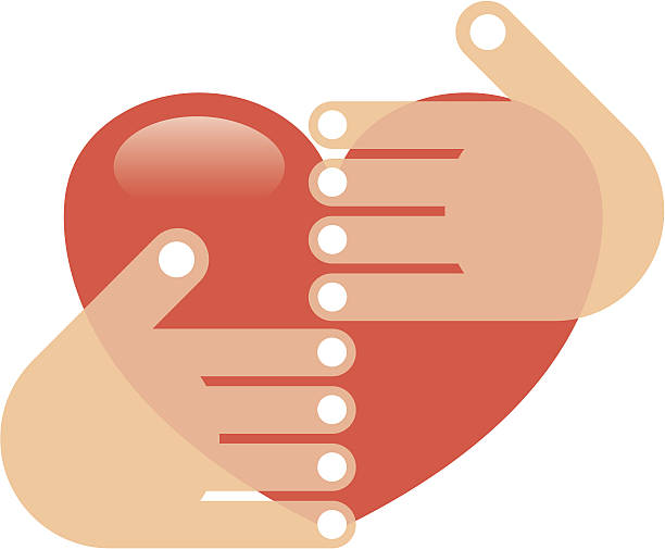 ilustrações, clipart, desenhos animados e ícones de mãos em forma de coração - consoling human hand human heart care