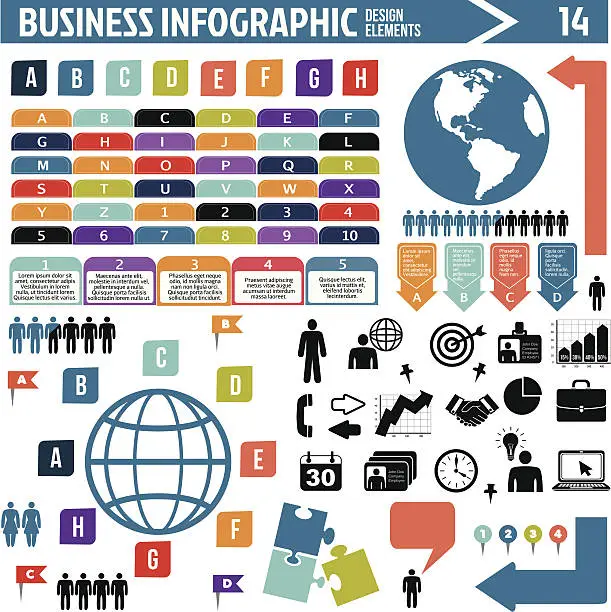 Vector illustration of business infographics design elements