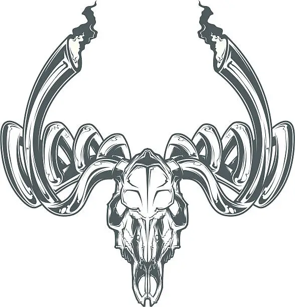 Vector illustration of Deer Skulls