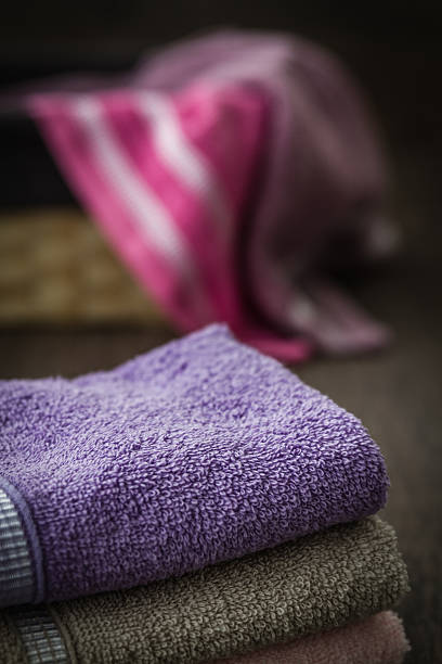 istock Colorful Towels in Wicker Basket 481815186