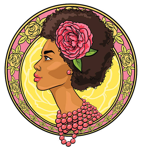 istock Portrait of beautiful woman in floral border 481817698