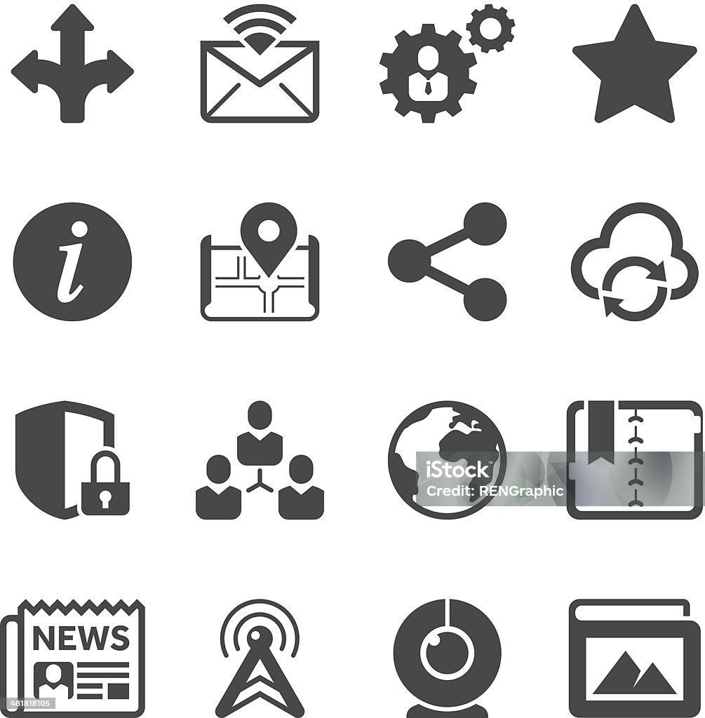 Les médias sociaux Icon Set/Unique Series - clipart vectoriel de Affaires libre de droits