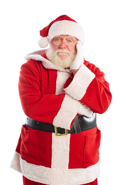 istock Sad santa claus on white 481820790