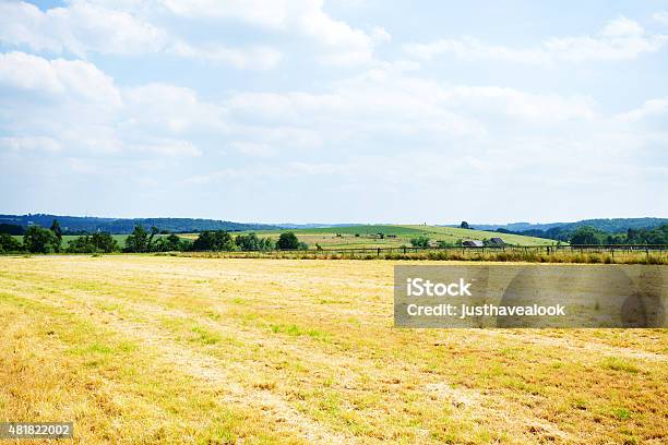 Harvested Field And Valley Ruhr Stock Photo - Download Image Now - 2015, Agricultural Field, Agriculture