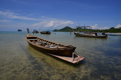 Wide angle image of Pasai beach in the tropics.