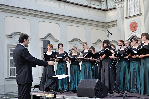 Performance of the choir. stock photo