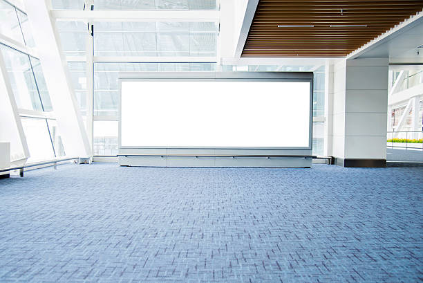Blank billboard in airport