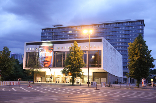 Berlin, Germany - May 28, 2015: The Kino international film theatre in Karl Marx Allee in East Berlin. 